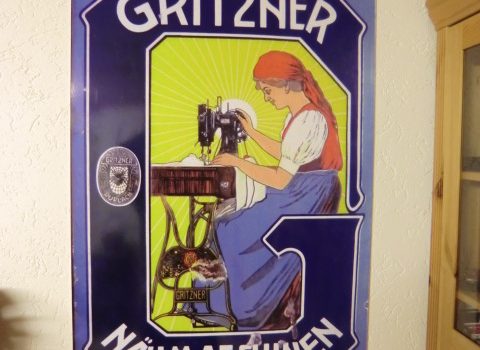 Gritzner Werbeschild für Nähmaschinen