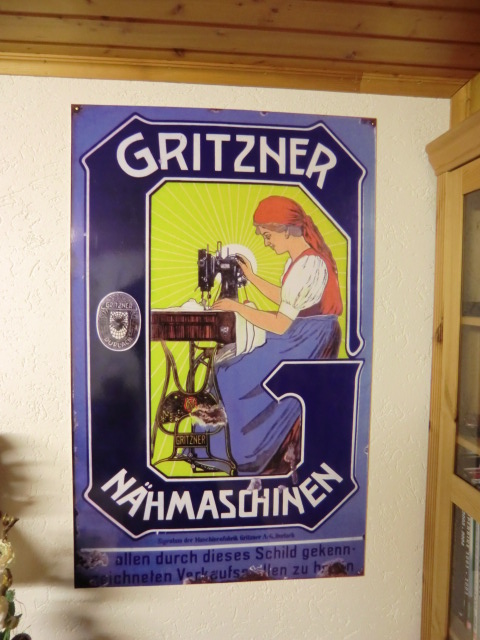 Gritzner Werbeschild für Nähmaschinen